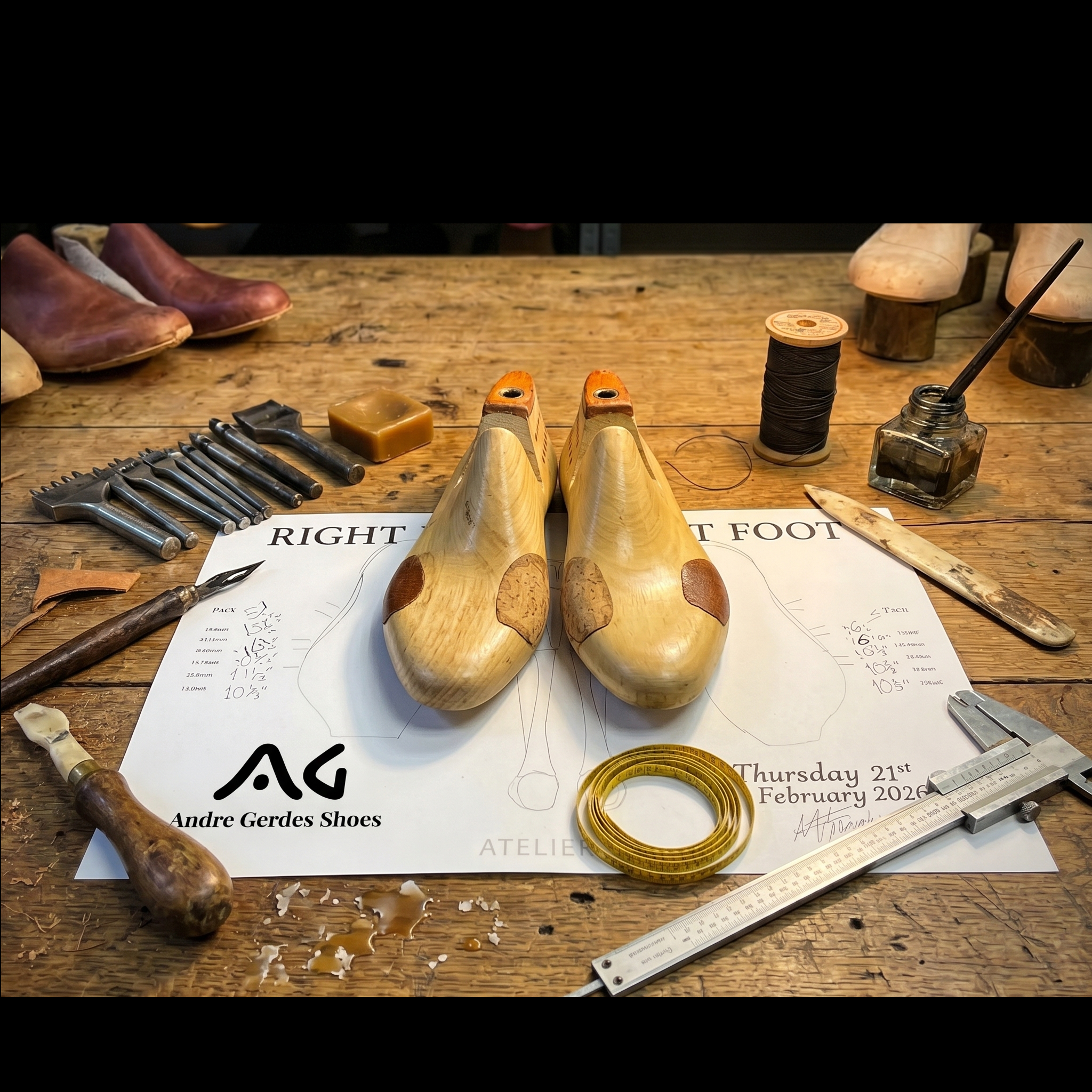 AG Atelier last and measurement sheet